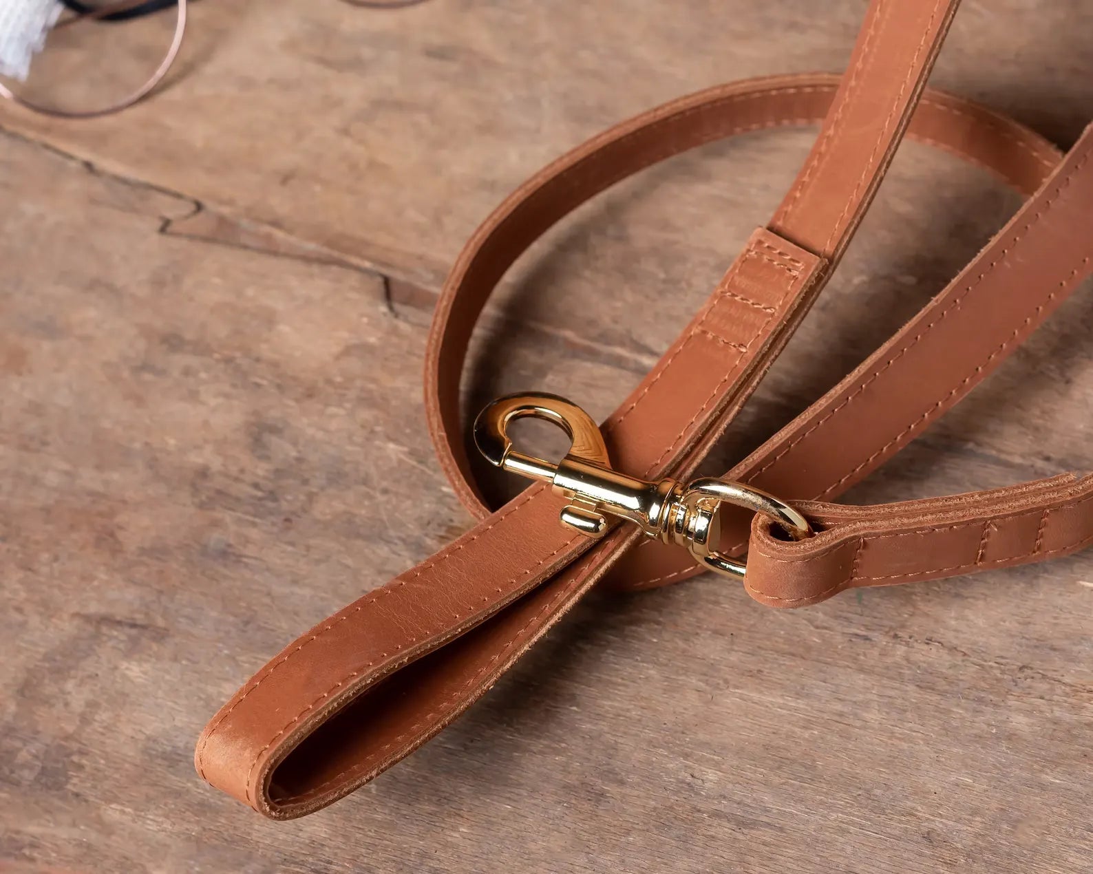 Leather Dog Double-Sided Leash, Leather Dog Leash, Leather Pet Leashes, Puppy Leash, Leather Dog Lead with Handle for Small and Large Dogs